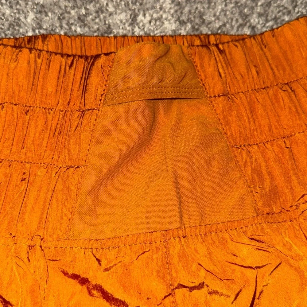 Free People Rust Orange Smocked Waist Athletic Shorts